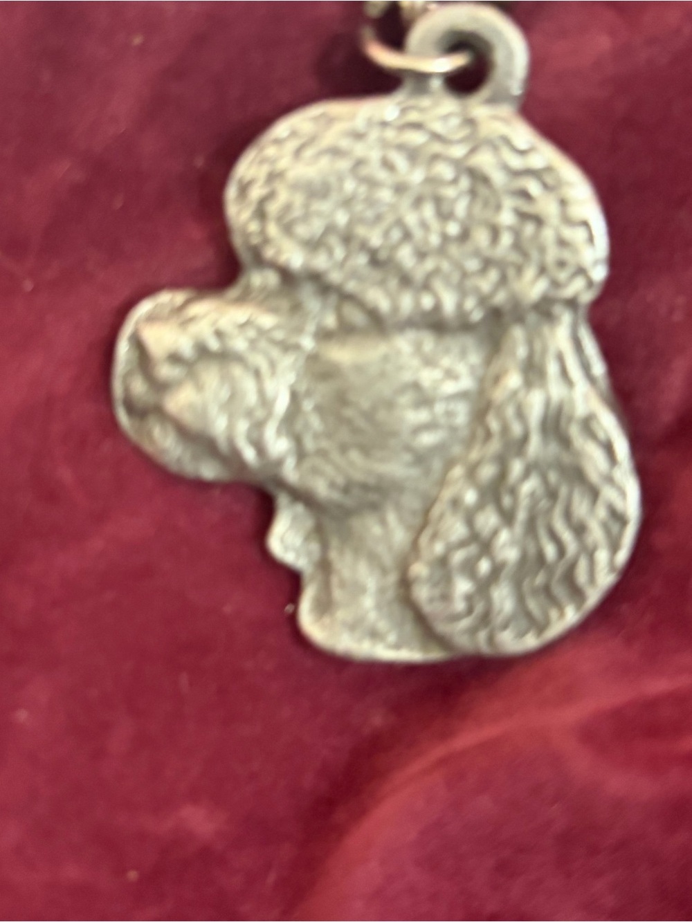 Vintage 1982 Rawcliffe Pewter I love my Poodle, Poodle Dog Keychain. Charm by